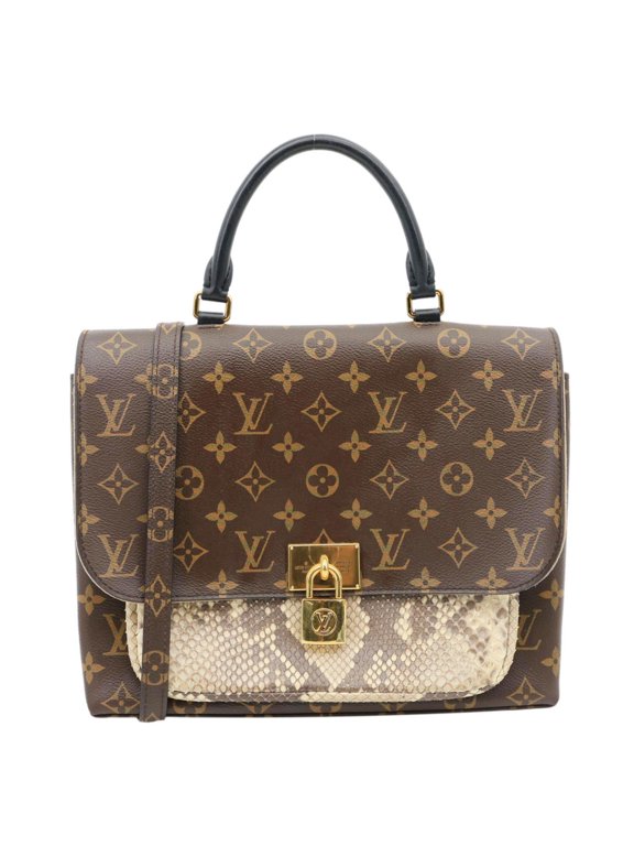 Pre-Owned Louis Vuitton Marignan Python Monogram Canvas Shoulder Bag Brown