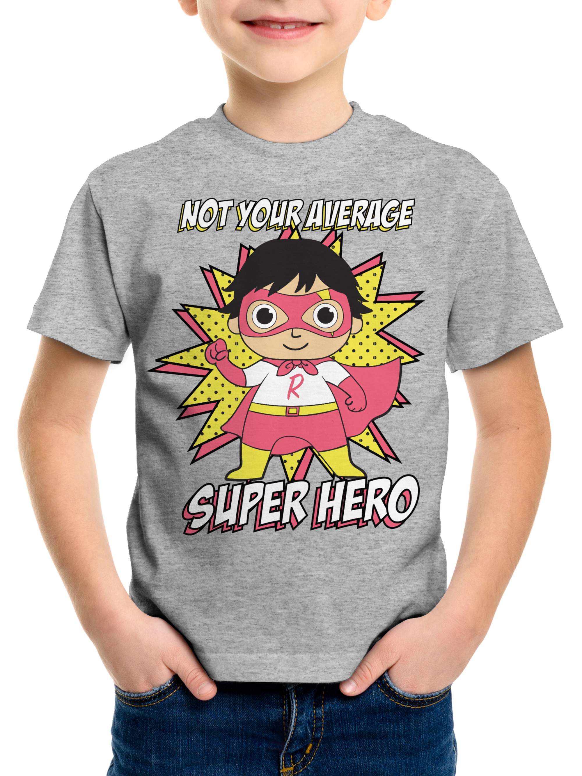 Ryan's World Boys Super Hero Graphic Short Sleeve T-Shirt, Sizes 4-8 - image 2 of 3