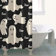thumbnail image 4 of Black Halloween Ghosts with Boo Shower Curtain 36"x72" ,Bathroom Decorative Shower Curtains Set with 12 Hooks,Modern Waterproof Washable Shower Curtain, 4 of 6