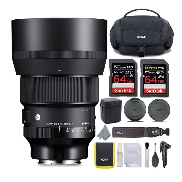Lente de cámara Sigma 85 mm f/1.4 DG DN Art para Sony E con accesorios
