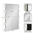 thumbnail image 5 of Kate and Laurel Wriggle Modern Scalloped Rectangle Mirror, 24 x 36, Black, Decorative Wavy Mirror with Unique Rippled Edge for Use as Contemporary Bathroom Vanity Mirror, 5 of 8