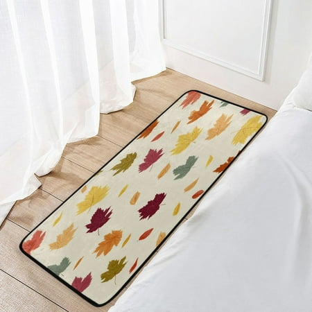 39x20 Inch Non-Slip Floor Mat Hallway Runner Rug Entrance Floor Mat Runner for Kitchen and Living Room Colorful Autumn Leaves Pattern