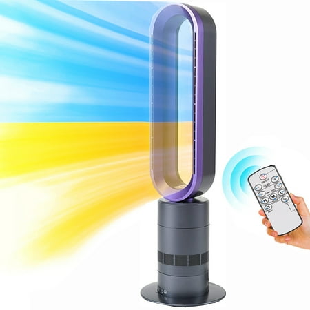 

ZPL 1550W Electric Space Heater For Indoor Use 32 inch Bladeless Electric Heater Tower Fan with 3 Speeds Hot Wind and 10 Speeds Natural Wind 9H Timer Remote Control for HomeOffice