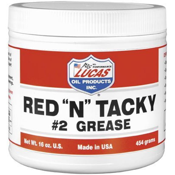 Lucas Oil Red 'N' Tacky Grease - Heavy Duty, Multi-Purpose - 1 lb Tub