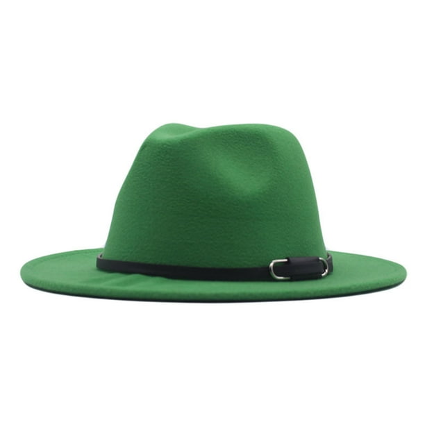 Sombrero de Jazz elegante a la moda de estilo coreano, cinturón de cuero para primavera y otoño e invierno, sombrero de Jazz informal de lana a la moda para mujer