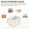 thumbnail image 6 of Yayeee Collapsible Cube Storage Bin with Lid Fabric Closet Decorative Basket with Handles, Cute Nautical Pattern, 6 of 7