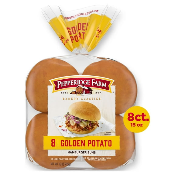 Pepperidge Farm Golden Potato Hamburger Buns, 8-Pack Bag