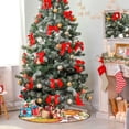 thumbnail image 6 of Coolnut Turkey Funny Fall Christmas Tree Mats Waterproof Tree Skirt, Autumn Leaves Pumpkin Xmas Tree Stand Tray Mat Floor Protector Pad for Holiday Party Decoration, 28.3", 6 of 6