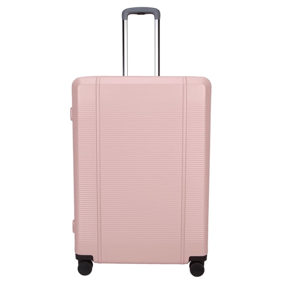 Open Box btL 28-inch Checked Expandable Hardside Upright Luggage With 360-Spinner Wheels and Divider Pockets, Rose Smoke