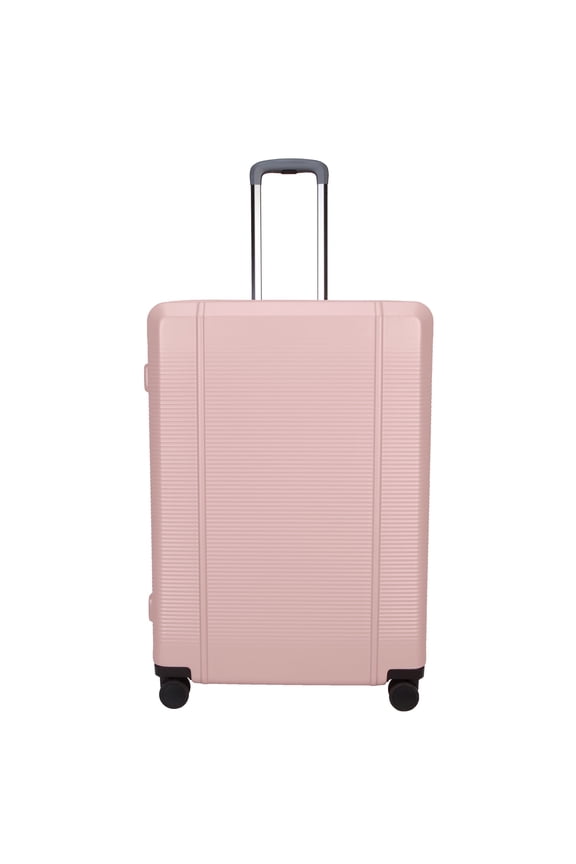Open Box btL 28-inch Checked Expandable Hardside Upright Luggage With 360-Spinner Wheels and Divider Pockets, Rose Smoke