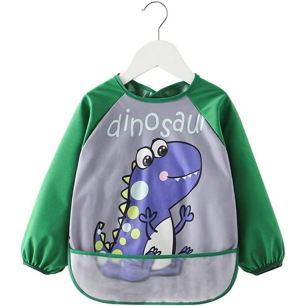 Delantal Impermeable Para Niños De 1 A 5 Años | Con Bolsillos Y Mangas Largas | Para Pintar Y Cocinar