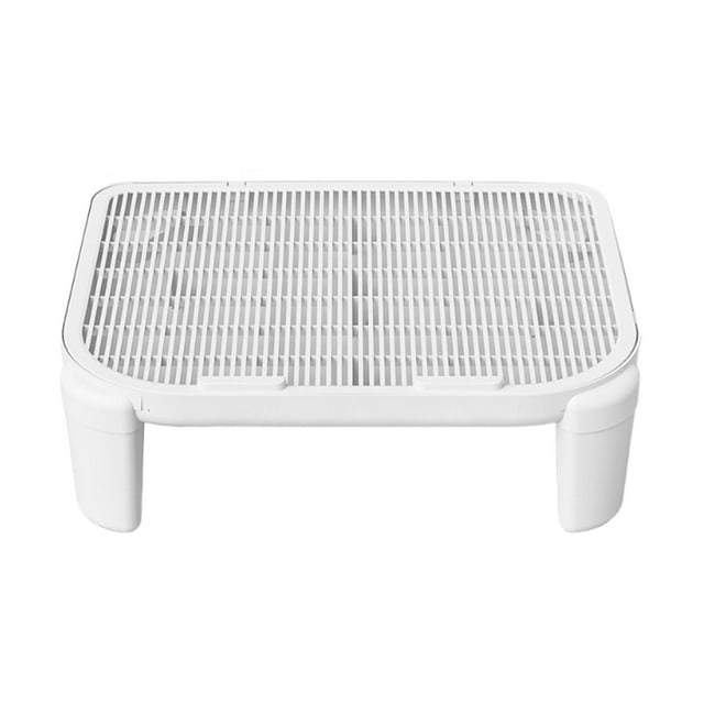 BELOVING Tapis à Litière pour Chat Multifonctionnel Surélevé Anti-Traçage Intérieur Détachable Blanc 15cm