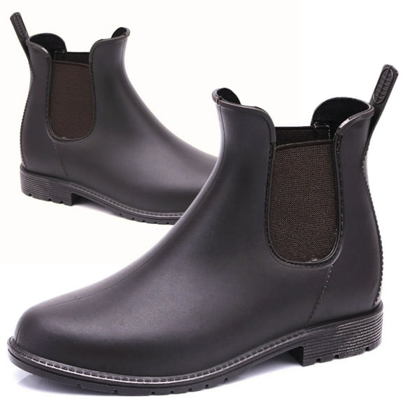 CHICVOMEY Women's Waterproof Chelsea Rain Boots Anti-Slip Rubber Ankle Boots for Gardening Walking & Outdoor Comfort Short Rainboots for Women