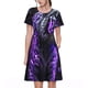 thumbnail image 1 of Disketp Purple Plant White Tiger para Vestido de Manga Corta para Mujeres, Vestidos de Verano para Mujeres, Casual y Holgado para la Playa, 1 of 6