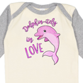 thumbnail image 4 of Inktastic Dolphin-itely in Love- cute pink dolphin Boys or Girls Long Sleeve Baby Bodysuit, 4 of 5
