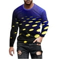 thumbnail image 2 of QUINDOS Mens Shirts Mens Fall And Winter Fashion Casual Round Neck Long Sleeve Pullover Stripe Printed Comfort Dressy T Shirt, 2 of 5