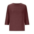 thumbnail image 4 of Virmaxy Womens Blouses Long Sleeve Shirt Women Casual Fashion Solid Color Button T-Shirt Long Sleeves One Shoulder Top Blouse Tops Red-2 XL, 4 of 7