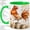 Green, variant on Watercolor Rooster Accent Mug, 11oz Ceramic Mug for Farmhouse Fans Glossy ceramic mug with double-sided watercolor rooster artwork for daily coffee or tea