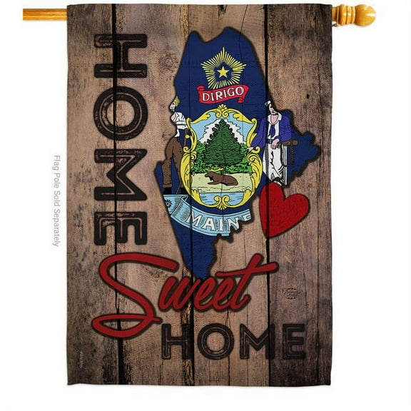Ornament Collection H191148-BO 28 x 40 in. State Maine Home Sweet American State Vertical House Flag with Double-Sided Decorative Banner Garden Yard Gift