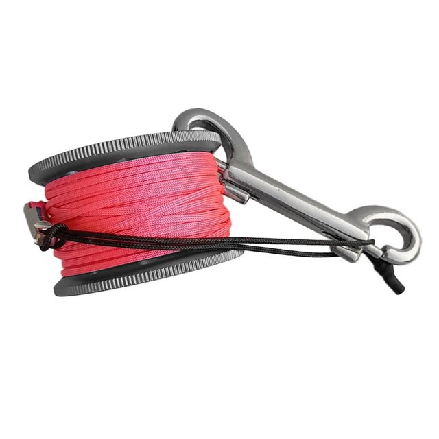 Toystoory Diving Finger Reel Guide Spool Dual Snap 15m Ended Line Deportes acuáticos Gris Alambre de 15 m