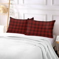 thumbnail image 7 of Red & Black Buffalo Plaid Plush Pillowcase, Luxury Soft King Pillow Case for Hair and Skin, Standard Size Pillow Covers with Zipper Closure, 20x26in #948 Home Decor Gifts, 7 of 7