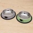 thumbnail image 4 of 2Pc Stainless Steel Cat Bowl for Dish Water Dog Food Bowl Pet Kitten Cat Feeder (Grey and Green), 4 of 7