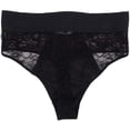 thumbnail image 2 of INC International Concepts Women's Lace High-Waist Thong Panty Black XL, 2 of 2