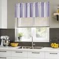 thumbnail image 4 of Purple Grey Stripe Curtain Valances for Windows, Kitchen Valance Window Treatments Panel 2 Pack, Farmhouse Minimalist Striped Rod Pocket Short Curtains for Bathroom Bedroom 54 x 18 Inch, 4 of 8