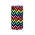 thumbnail image 1 of DistinctInk Clear Shockproof Hybrid Case for iPhone XS Max (6.5" Screen) - TPU Bumper, Acrylic Back, Tempered Glass Screen Protector - Rainbow Chevron, 1 of 9