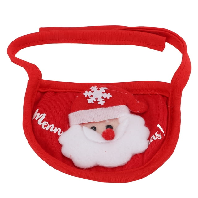 Toalla de saliva para mascotas navideñas Toalla de saliva para mascotas para perros y gatos navideños Accesorios de ropaRojo