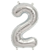 Efavormart 16" Shiny Metallic Silver Mylar Foil Alphabet Letter and Number Balloons