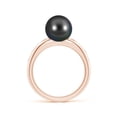 thumbnail image 2 of Angara Tahitian Cultured Pearl Ring with Flush-Set Diamonds in 14K Rose Gold for Women | June Birthstone Jewelry for Her, 2 of 8