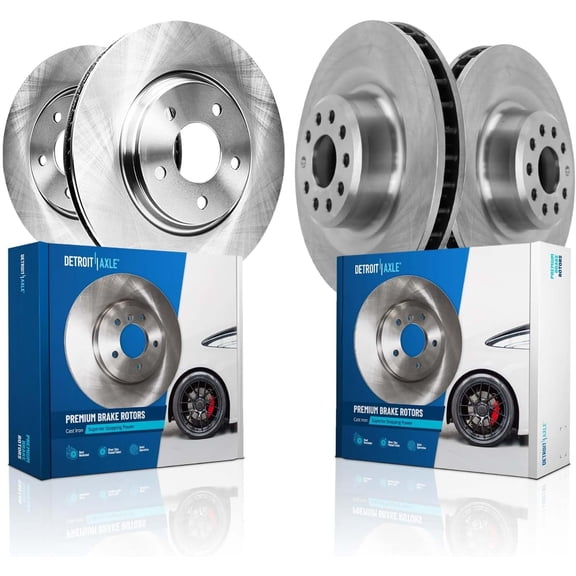 Detroit Axle - Brake Rotors for 2016-2021 Tesla Model S Model X, Disc Brake Rotors Replacement: 13.98" inch Front and 14.37" inch Rear Rotors