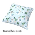 thumbnail image 3 of Throw Pillow Covers, Cartoon Funny Alpaca Cactus Blue Soft Square Pillow Cases with Invisible Zipper for Couch Bed Sofa, Farmhouse Fall Home Decor 12"x12", 3 of 7