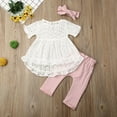 thumbnail image 5 of Bmnmsl Newborn Clothing Infant Baby Girl Clothes Top T-Shirt Dress Bowknote Pants Outfit, 5 of 5