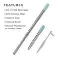 thumbnail image 3 of Collapsible Straw, Reusable Stainless Steel Telescopic Metal Straw with Cleaning Brush for Key Chains Pockets Purse, 3 of 8