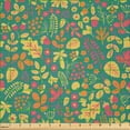 thumbnail image 2 of Ambesonne Acorn Fabric by the Yard Microfiber, Vintage Foliage Elements Art, 3 Yards, Multicolor Brown, 2 of 4