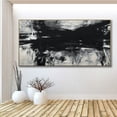 thumbnail image 5 of Acrylic Abstract Textured Oil Painting Black and White Oil Painting Abstract Wall Art Large Textured Wall Art Oversized Painting,Unstretched,Frameless,(41*61cm)16*32Inches, 5 of 5