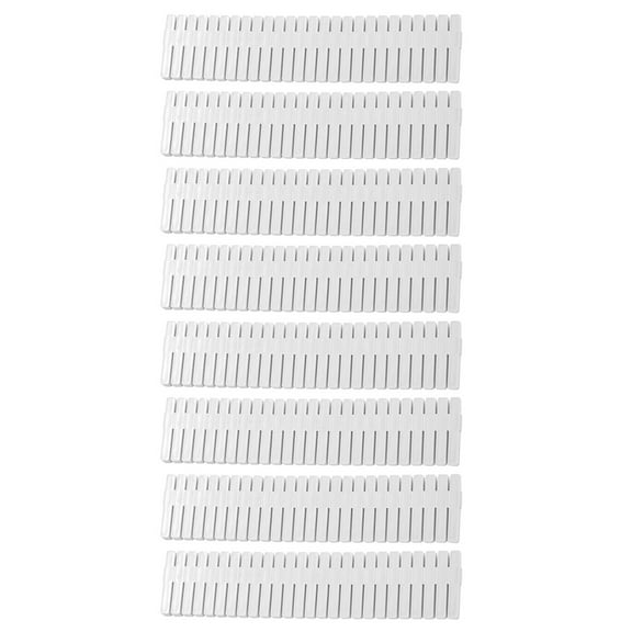 KALLORY 8Pcs Adjustable Dividers for Drawer Storage Separator in Plastic White