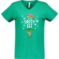 thumbnail image 3 of Inktastic Funny Christmas I'm the Sassy Elf with Shoes and Hat Women's V-Neck T-Shirt, 3 of 5