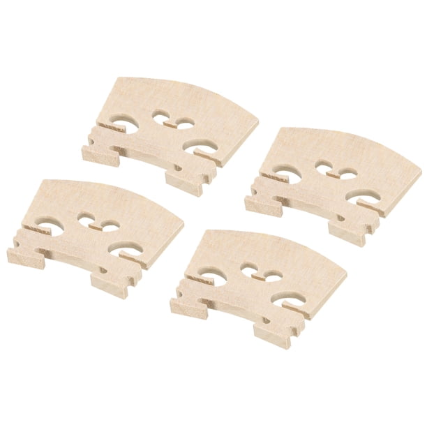 Puente de violín Uxcell de madera de arce, piezas de violín para violín de 3/4, paquete de 4