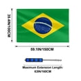 thumbnail image 3 of Portable Hand Held Flagpole with 100*150cm Brazil Flag, 160cm Stainless Steel Telescopic Flag Pole for Carrying, Football game cheering flag, 3 of 7
