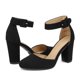 thumbnail image 4 of DREAM PAIRS - Zapatos de tacón alto para mujer con correa al tobillo y puntera cerrada, 4 of 5