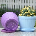 thumbnail image 6 of Travelwant Plastic Planters with Saucer Plant Pots with Multiple Drainage Holes, Small Indoor Seeding Nursery Pots, Modern Decorative Pots for Succulent, 6 of 7