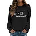 thumbnail image 1 of Chandails pour Femmes Automne Danse Imprimé Maman Décontracté Col Rond Chandail en Molleton Manches Longues Basique Chandail Confortable Tenue de Détente Chandail Femme Noir m, 1 of 4