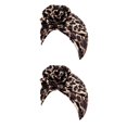 thumbnail image 2 of Guardurnaity Paquete de 1 turbante con diseño de flores, elegante, ligero, para la cabeza, para la cabeza, para mujer, con estampado de leopardo Estampado de leopardo 2piezas, 2 of 6