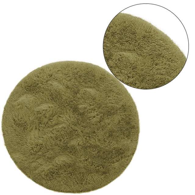 Advancent Alfombra redonda de 8 colores para el hogar, sala de estar, dormitorio, alfombra de moda, cojín de poliéster, alfombra larga de felpa para el Conjuntos de muebles de dormitorio verde Advancent HA001679-05