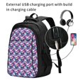 thumbnail image 2 of Yiaed Skull Flower Blue Print Laptop Backpack,Business Travel Durable Laptops Backpack with USB Charging Port,Water Resistant College Computer Bag, 2 of 5