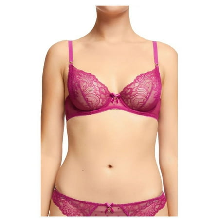 Womens Dita Von Teese Fiamma Underwire Balconette Bra  Size 32C  Pink
