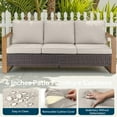 thumbnail image 5 of Unnifurnzi Outdoor Wicker Couch-3 Seater High Back Patio Couch Patio Sofa for Deck Porch Garden Balcony Poolside-Brown/Beige, 5 of 7